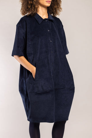 Tali Wide-Ribbed Velvet Dress