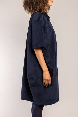 Tali Wide-Ribbed Velvet Dress