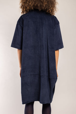 Tali Wide-Ribbed Velvet Dress
